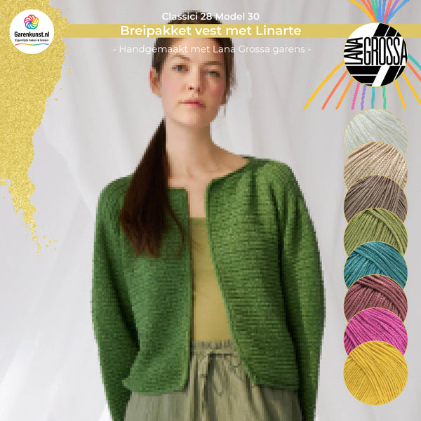 Breipakket vest met Linarte – Model 30 – Classici 28 | Lana Grossa