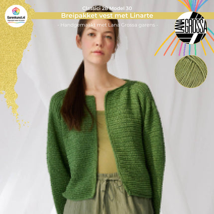 Breipakket vest met Linarte – Model 30 – Classici 28 | Lana Grossa