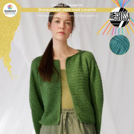 Breipakket vest met Linarte – Model 30 – Classici 28 | Lana Grossa