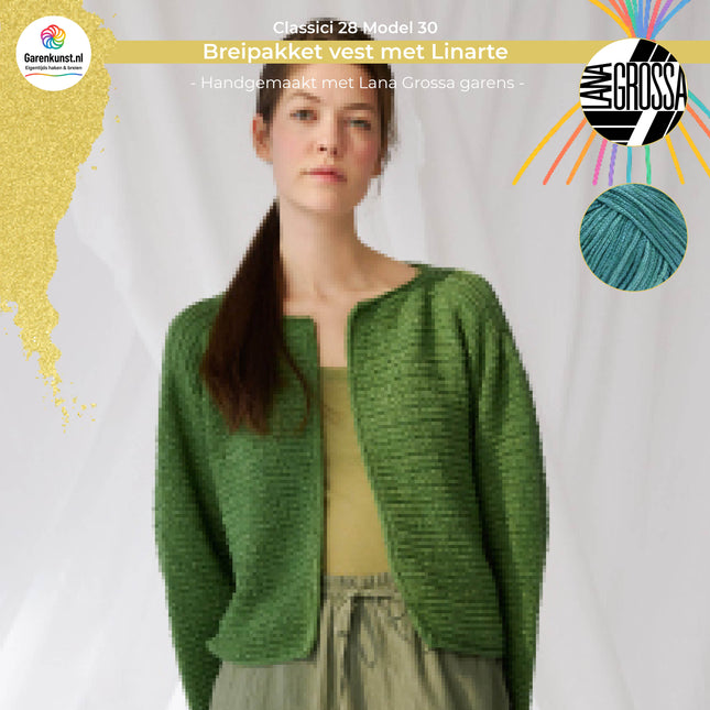 Breipakket vest met Linarte – Model 30 – Classici 28 | Lana Grossa