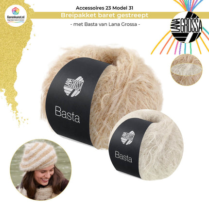 Breipakket baret gestreept – Basta – Model 31 – Accessoires 23 | Lana Grossa