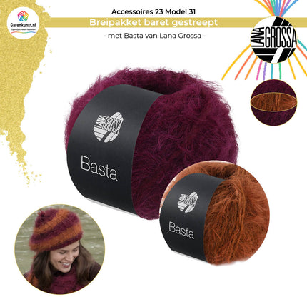 Breipakket baret gestreept – Basta – Model 31 – Accessoires 23 | Lana Grossa