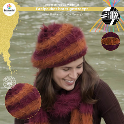 Breipakket baret gestreept – Basta – Model 31 – Accessoires 23 | Lana Grossa