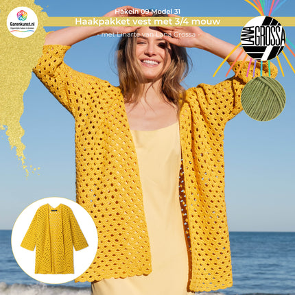 Haakpakket zomervest met Linarte – Model 31 – Häkeln 09 | Lana Grossa