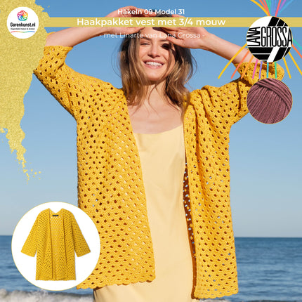 Haakpakket zomervest met Linarte – Model 31 – Häkeln 09 | Lana Grossa