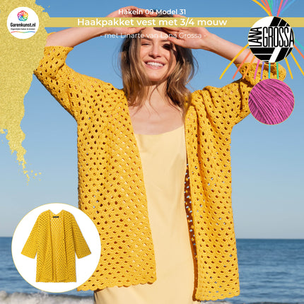 Haakpakket zomervest met Linarte – Model 31 – Häkeln 09 | Lana Grossa