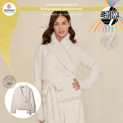 Breipakket wikkelvest Basta kleur schelp van Lana Grossa bij Garenkunst.nl, Model 35 uit Lookbook 19