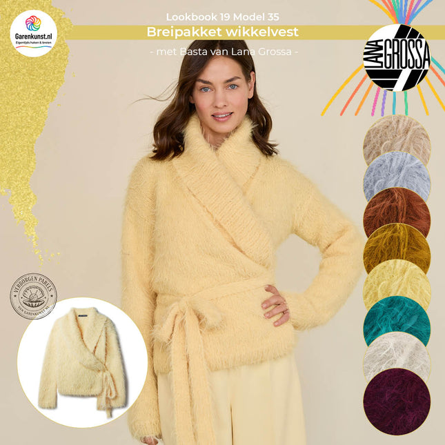 Breipakket wikkelvest – Basta – Model 35 – Lookbook 19 | Lana Grossa