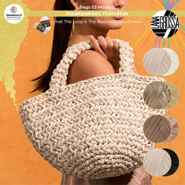 Haakpakket mandtas met The Bast & The Loop– Model 3 – Bags 03 | Lana Grossa