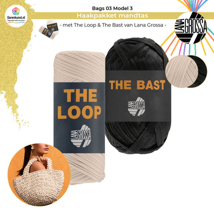 Haakpakket mandtas met The Bast & The Loop– Model 3 – Bags 03 | Lana Grossa