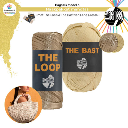Haakpakket mandtas met The Bast & The Loop– Model 3 – Bags 03 | Lana Grossa