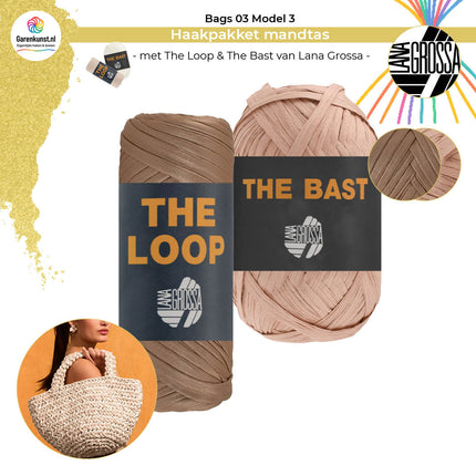 Haakpakket mandtas met The Bast & The Loop– Model 3 – Bags 03 | Lana Grossa