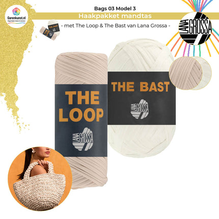 Haakpakket mandtas met The Bast & The Loop– Model 3 – Bags 03 | Lana Grossa