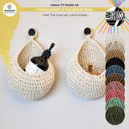 Haakpakket 2 Hangmandjes met The Core – Model 45 – Home 77 | Lana Grossa