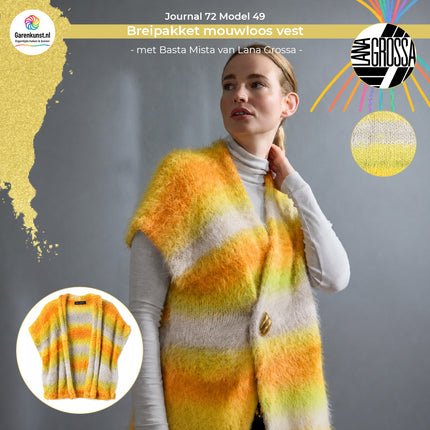 Breipakket mouwloos vest Basta Mista kleur Geelverloop van Lana Grossa bij Garenkunst.nl