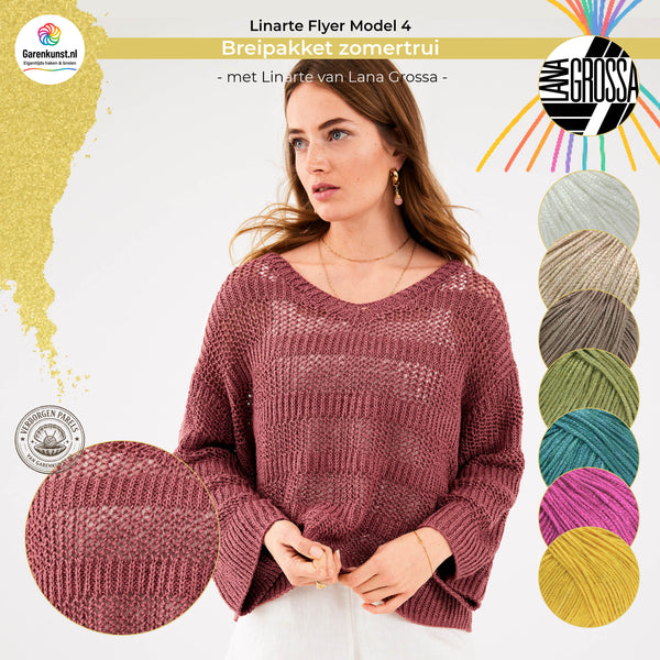 Breipakket zomertrui met Linarte – Model 4 – Linarte Flyer | Lana Grossa