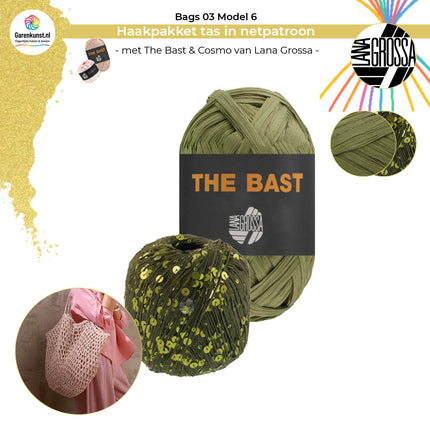 Haakpakket tas in netpatroon- The Bast & Cosmo – Model 6 – Bags 03 | Lana Grossa