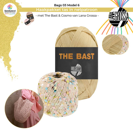 Haakpakket tas in netpatroon- The Bast & Cosmo – Model 6 – Bags 03 | Lana Grossa