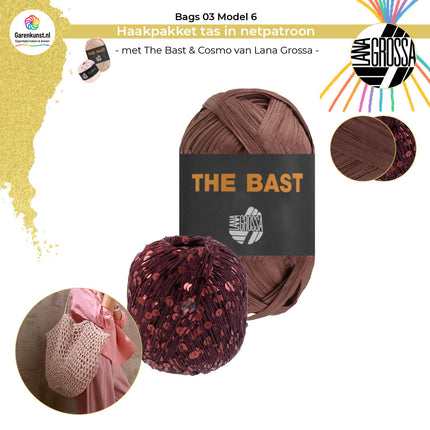 Haakpakket tas in netpatroon- The Bast & Cosmo – Model 6 – Bags 03 | Lana Grossa