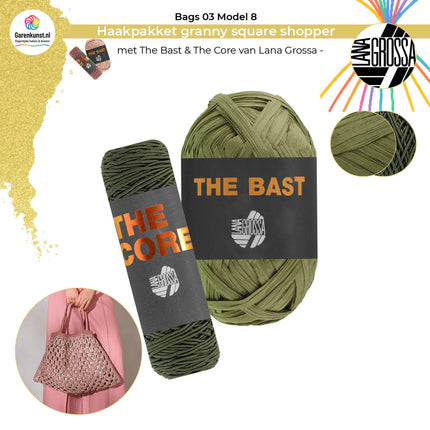 Haakpakket granny square shopper - The Bast & The Core – Model 8 – Bags 03 | Lana Grossa