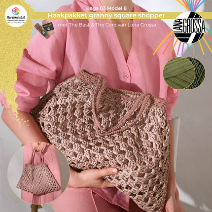 Haakpakket granny square shopper - The Bast & The Core – Model 8 – Bags 03 | Lana Grossa