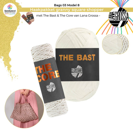 Haakpakket granny square shopper - The Bast & The Core – Model 8 – Bags 03 | Lana Grossa