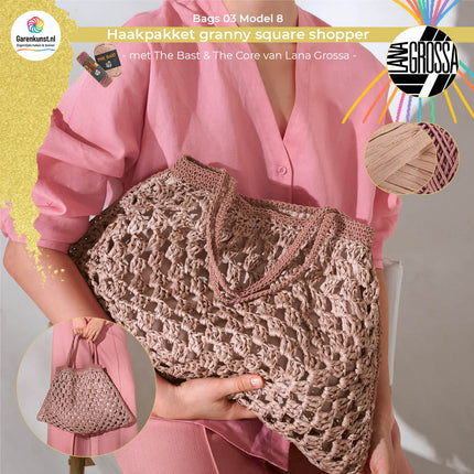 Haakpakket granny square shopper - The Bast & The Core – Model 8 – Bags 03 | Lana Grossa