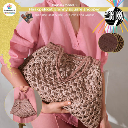 Haakpakket granny square shopper - The Bast & The Core – Model 8 – Bags 03 | Lana Grossa
