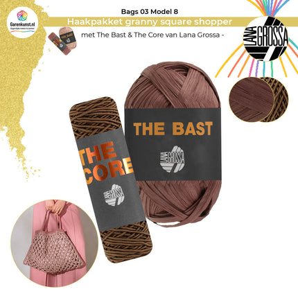 Haakpakket granny square shopper - The Bast & The Core – Model 8 – Bags 03 | Lana Grossa