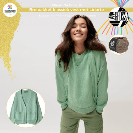 Breipakket vest met Linarte – Model 8 – Classici 24 | Lana Grossa