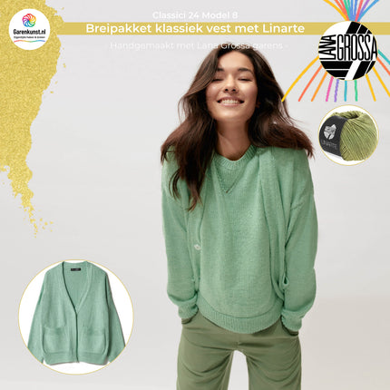 Breipakket vest met Linarte – Model 8 – Classici 24 | Lana Grossa