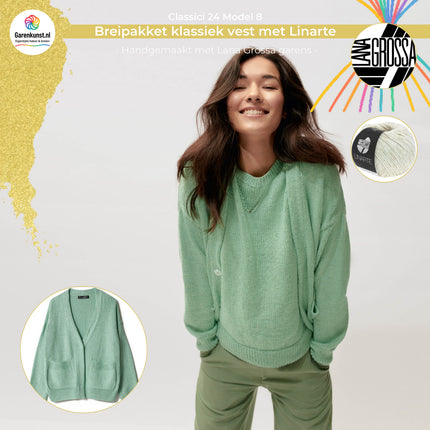Breipakket vest met Linarte – Model 8 – Classici 24 | Lana Grossa