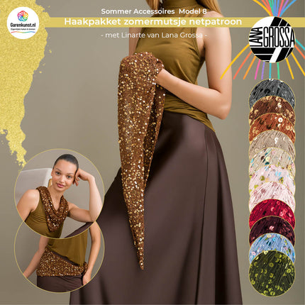 Breipakket driehoekdoek Cosmo van Lana Grossa bij Garenkunst.nl, Model 8 uit Sommer Accessoires, met alle beschikbare kleuropties