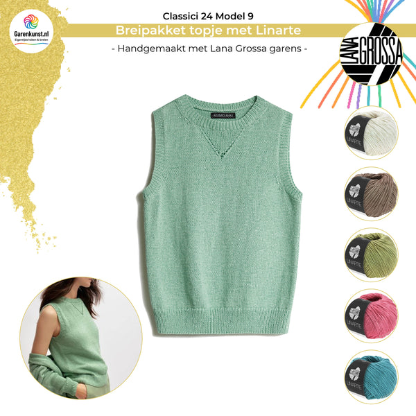 Breipakket topje met Linarte-garen model 9 van Classici nr. 24