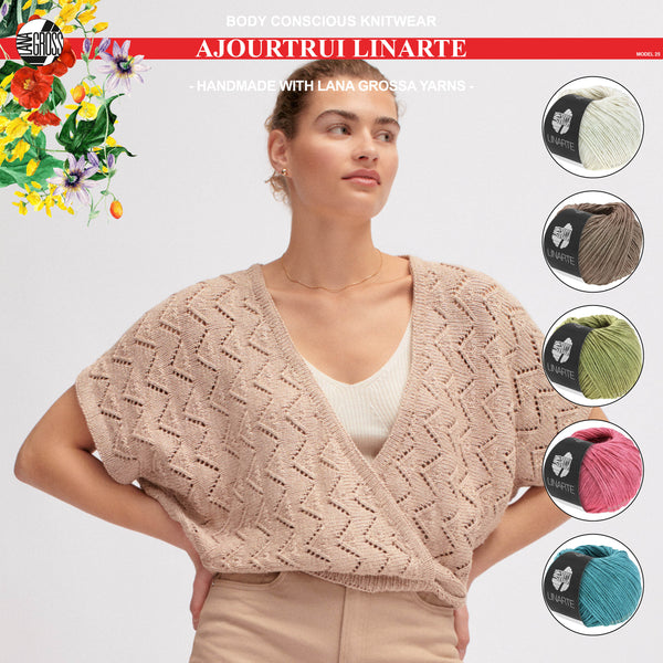 Breipakket ajourtrui met Linarte-garen model 25 van Classici nr. 24