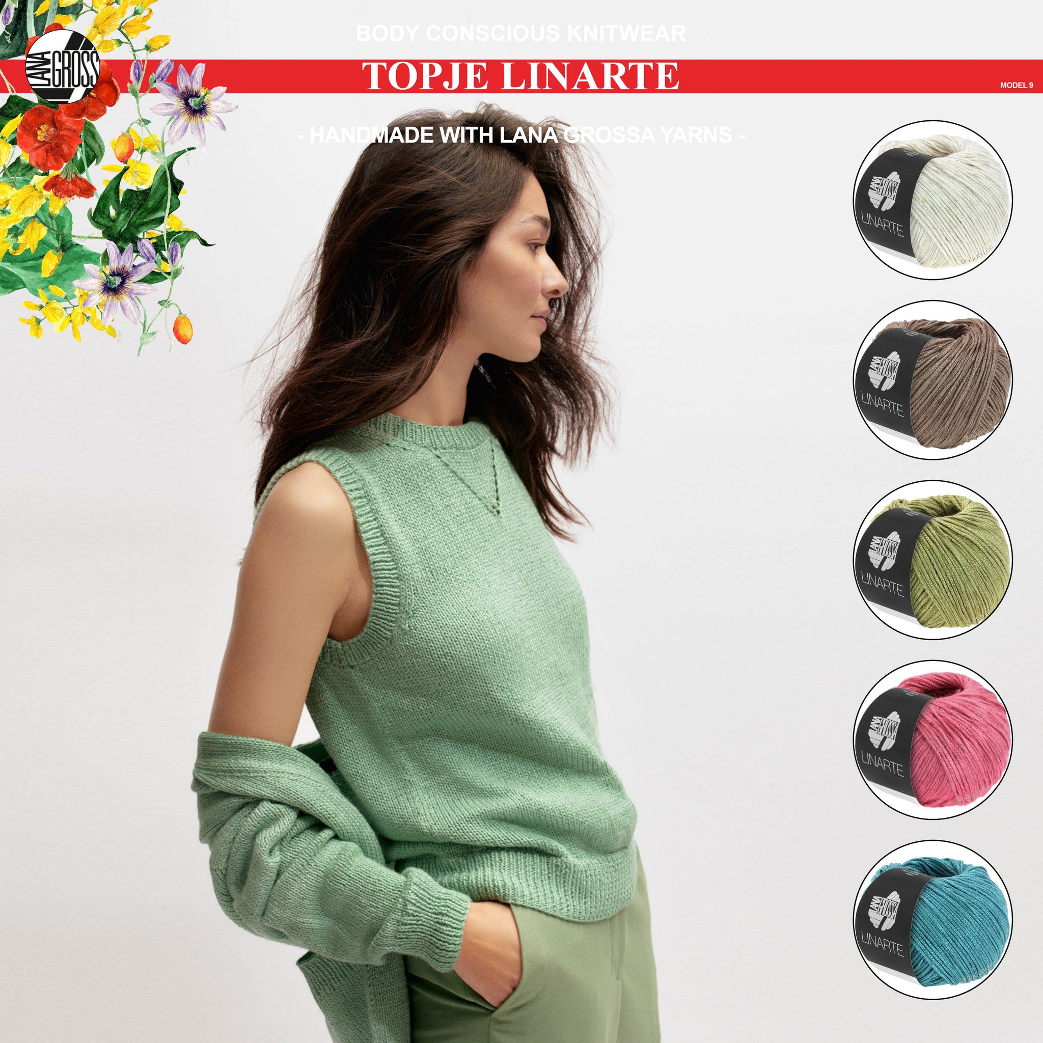 Breipakket topje met Linarte-garen model 9 van Classici nr. 24