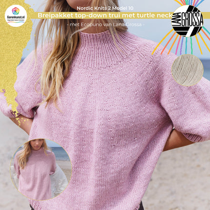 Breipakket topdown trui met Ecopuno – Model 10 – Nordic Knits 02 | Lana Grossa