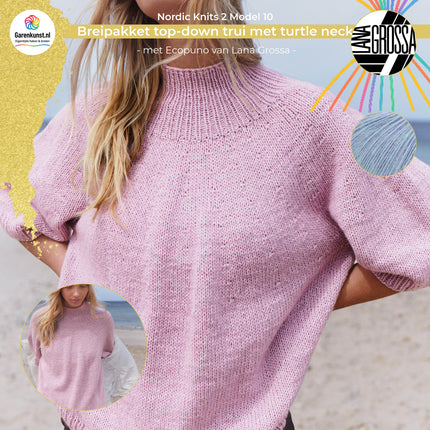 Breipakket topdown trui met Ecopuno – Model 10 – Nordic Knits 02 | Lana Grossa