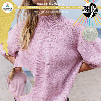 Breipakket topdown trui met Ecopuno – Model 10 – Nordic Knits 02 | Lana Grossa