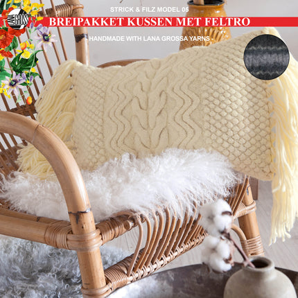 Breipakket gevilt kussen met Feltro-garen model 5 van Strick & Filz nr. 14