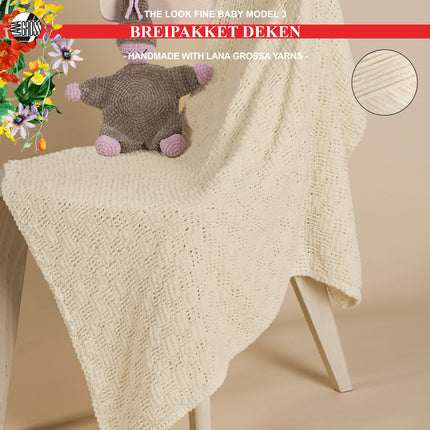 Breipakket deken met The Look Fine garen model 3 van Lana Grossa The Look Fine Baby