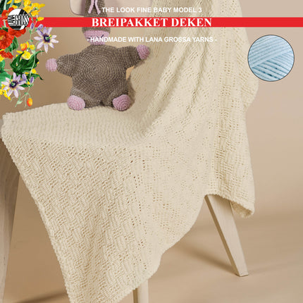 Breipakket deken met The Look Fine garen model 3 van Lana Grossa The Look Fine Baby