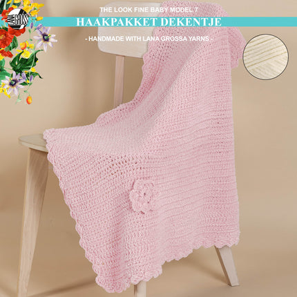Haakpakket dekentje met The Look Fine garen model 7 van Lana Grossa The Look Fine Baby