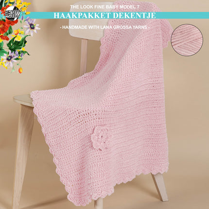 Haakpakket dekentje met The Look Fine garen model 7 van Lana Grossa The Look Fine Baby