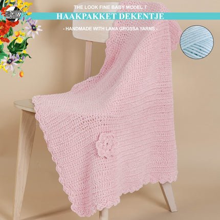 Haakpakket dekentje met The Look Fine garen model 7 van Lana Grossa The Look Fine Baby