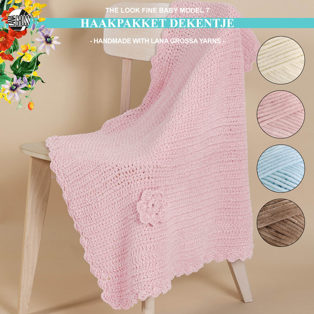 Haakpakket dekentje met The Look Fine garen model 7 van Lana Grossa The Look Fine Baby