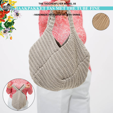 Haakpakket tas met The Tube Fine garen model 5 The Taschenflyer
