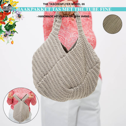 Haakpakket tas met The Tube Fine garen model 5 The Taschenflyer