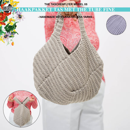 Haakpakket tas met The Tube Fine garen model 5 The Taschenflyer