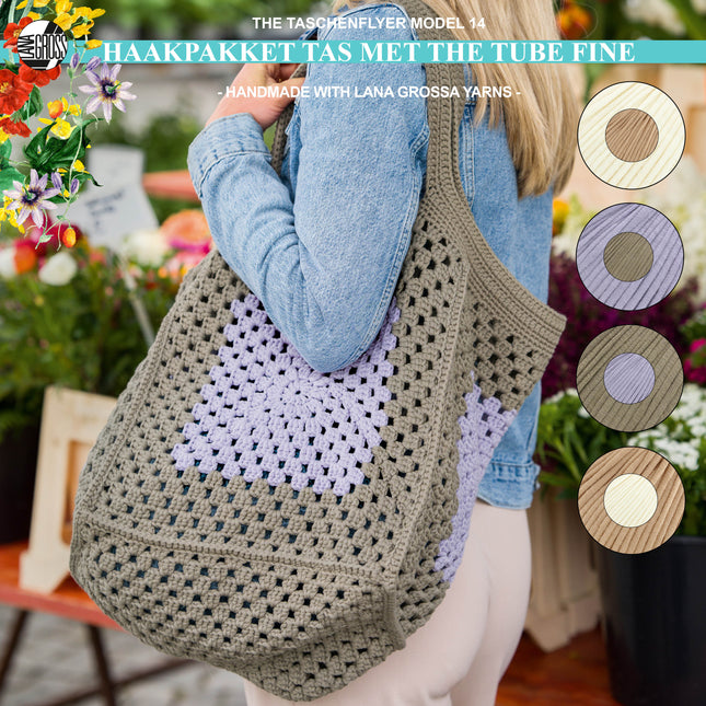 Haakpakket tas met The Tube Fine garen model 14 The Taschenflyer